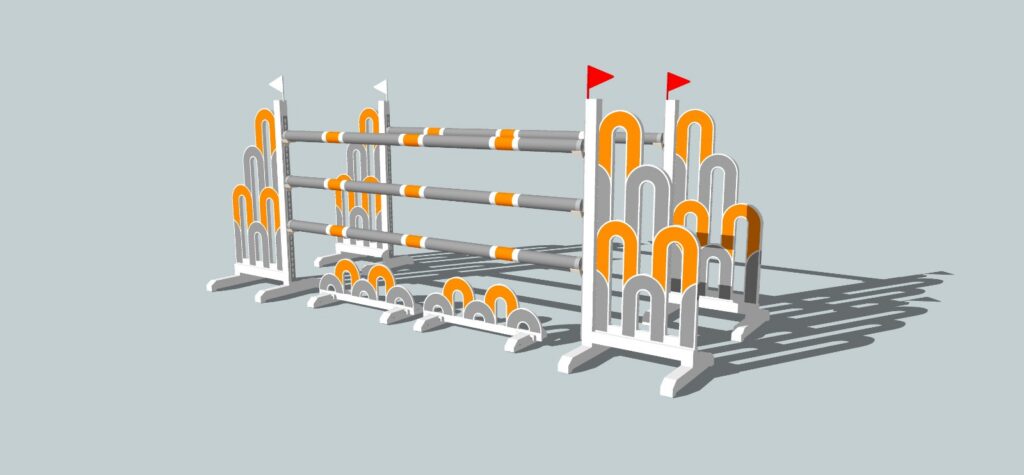 Competitie hindernis met staanders van 80 cm breed Alu/hout