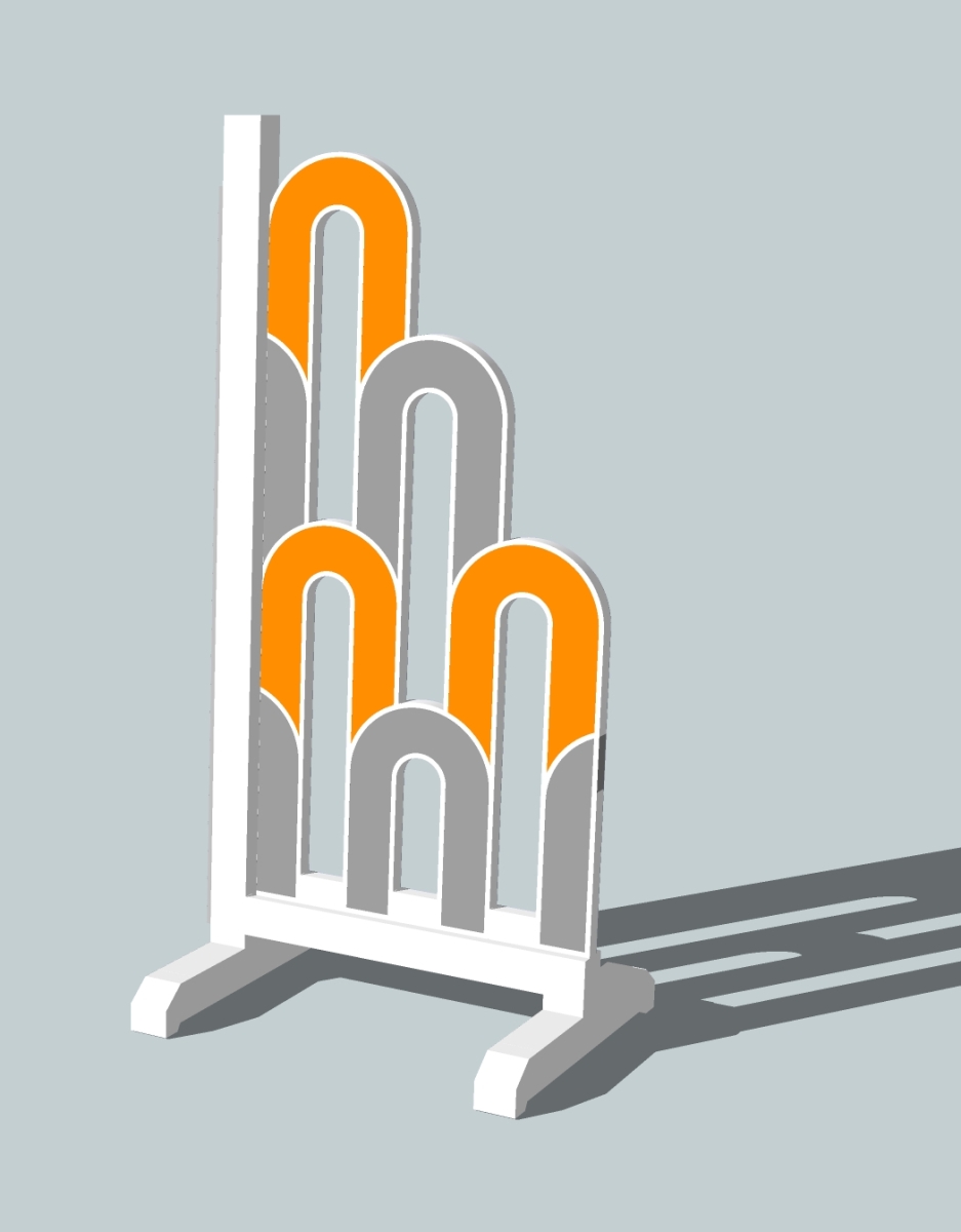 Competitie staander aluminium/hout 80 x 175 cm