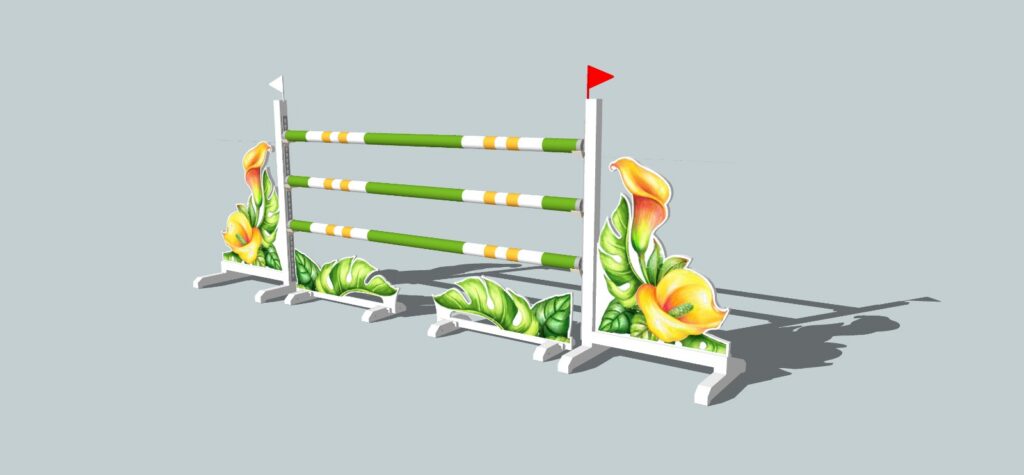 Competitie hindernis met staanders van 100 cm breed Alu/hout
