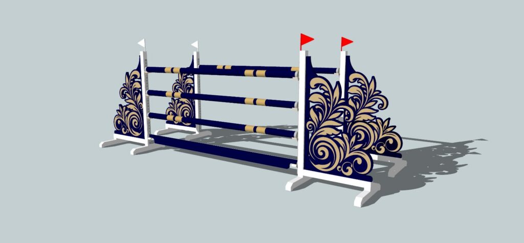 Competitie hindernis met staanders van 100 cm breed Alu/hout