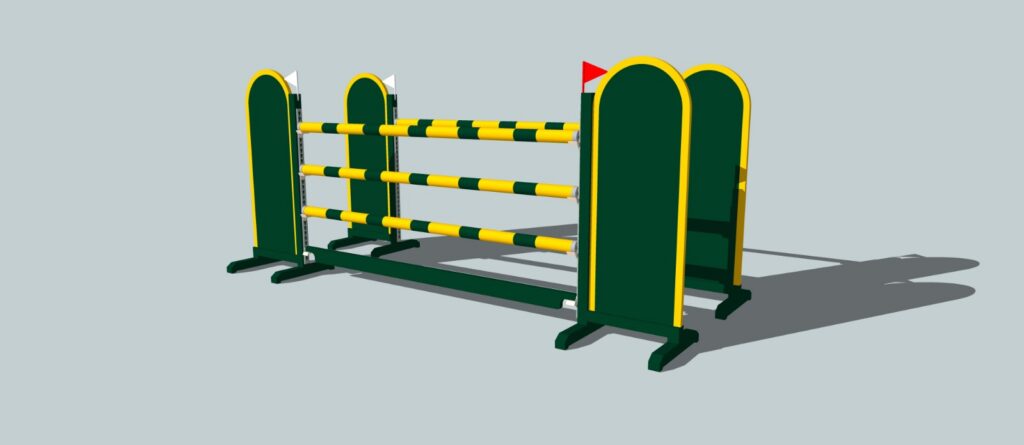 Competitie hindernis met staanders van 80 cm breed Alu/hout